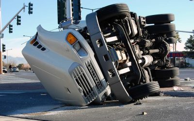big truck on its side in the middle of an intersection il big truck on its side in the middle of an intersection il